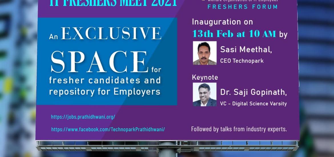 Prathidhwani's IT Freshers Meet 2021 -connect both the demand and supply in fresher industry.