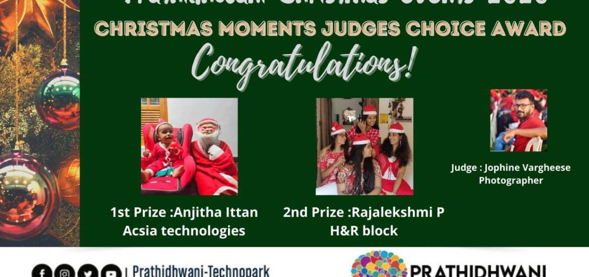 Congratulation Winners !!! -  Prathidhwani Christmas Moments 2020 Jury Awards